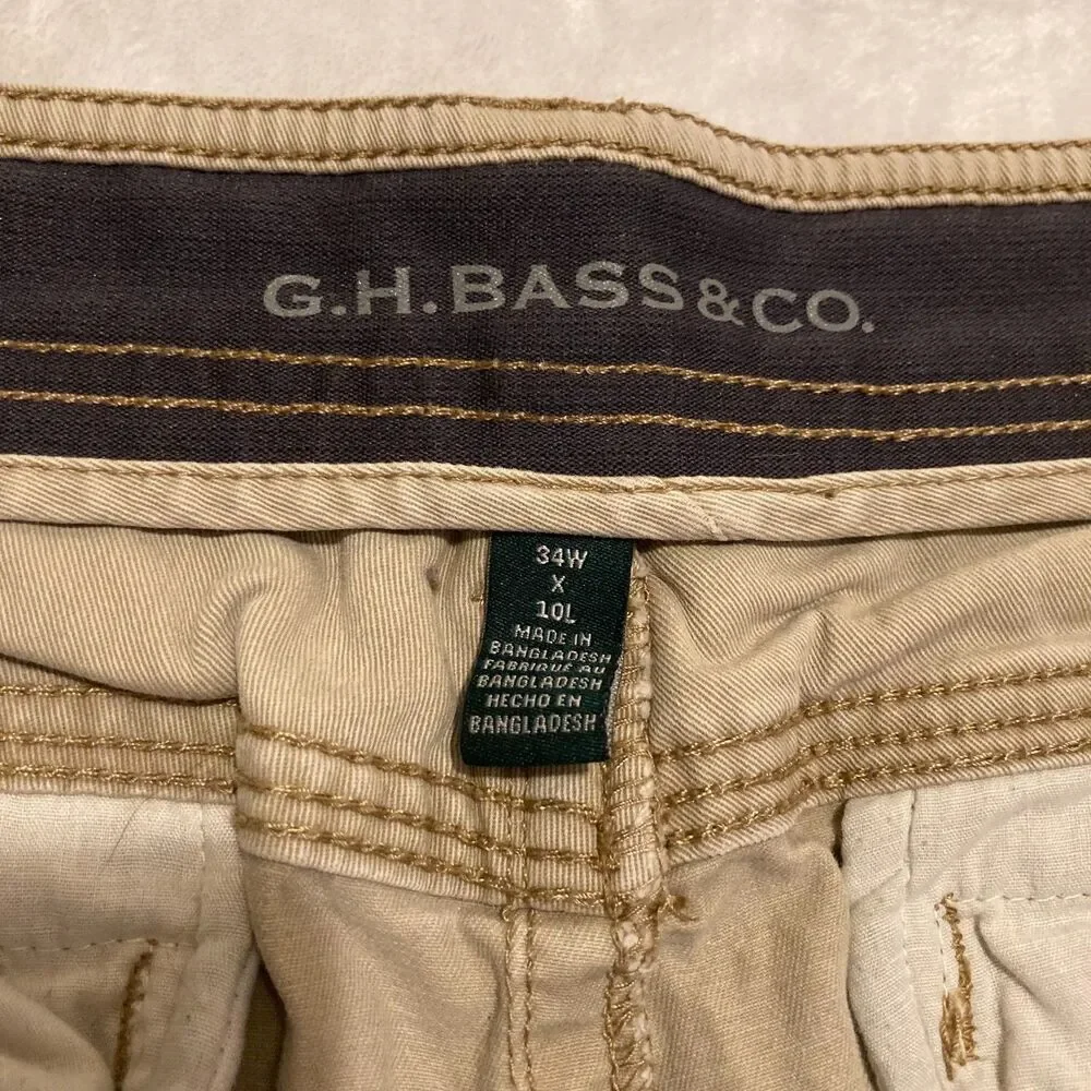 G.H. Bass & Co. Mens KHAKI‎ Groundwork Shorts 34x10 TAN